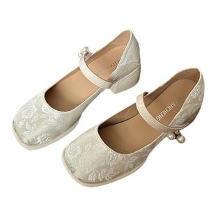 妖怪的小窝 国风旗袍鞋玛丽珍鞋晚晚风温柔配裙子法式单鞋女仙女