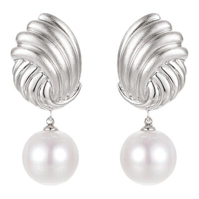 UNEND纯银珍珠逐浪雕塑珍珠耳环
