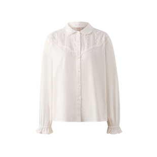 【100%棉】Eland衣恋衬衫女温柔风翻领长袖上衣2025冬季新款