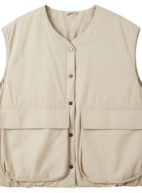 日系工装夹棉马甲背心休闲裤套装