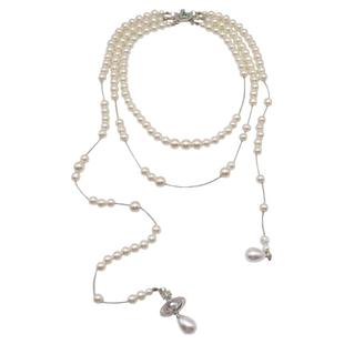 破碎珍珠项链女欧美复古气质不规则长款毛衣链轻奢小众颈链锁骨链