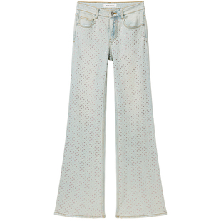 Miss Sixty2026春季新款牛仔裤女重工闪钻复古显瘦喇叭裤