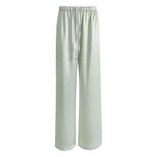 醋酸缎面阔腿裤女夏薄款垂感天丝宽松加长冰丝休闲直筒面膜空气裤