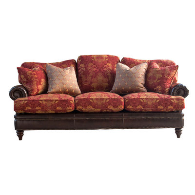 美式复古真皮布结合沙发奢华羽绒