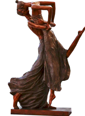 音乐舞蹈校园景观小品情侣玻璃钢