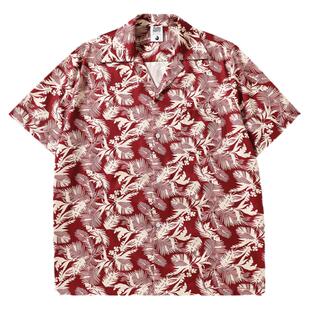 From Mars 日泰式古巴领沙滩夏威夷花衬衫潮宽松情侣休闲短袖衬衣