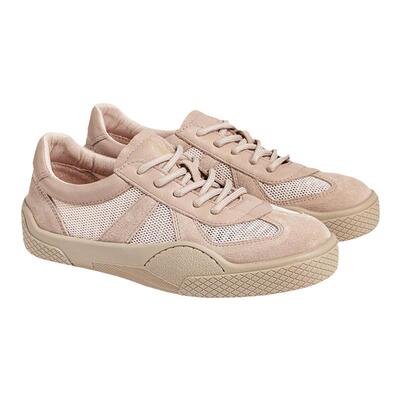 运动休闲鞋女牛皮网面透气德训鞋