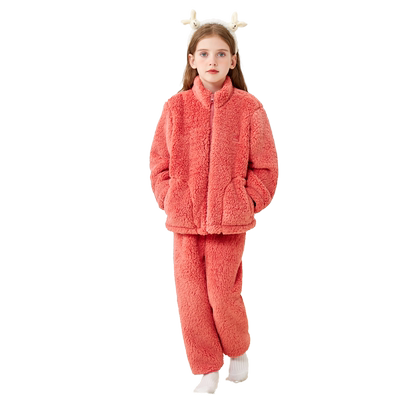 猫人儿童法兰绒加厚秋装套装