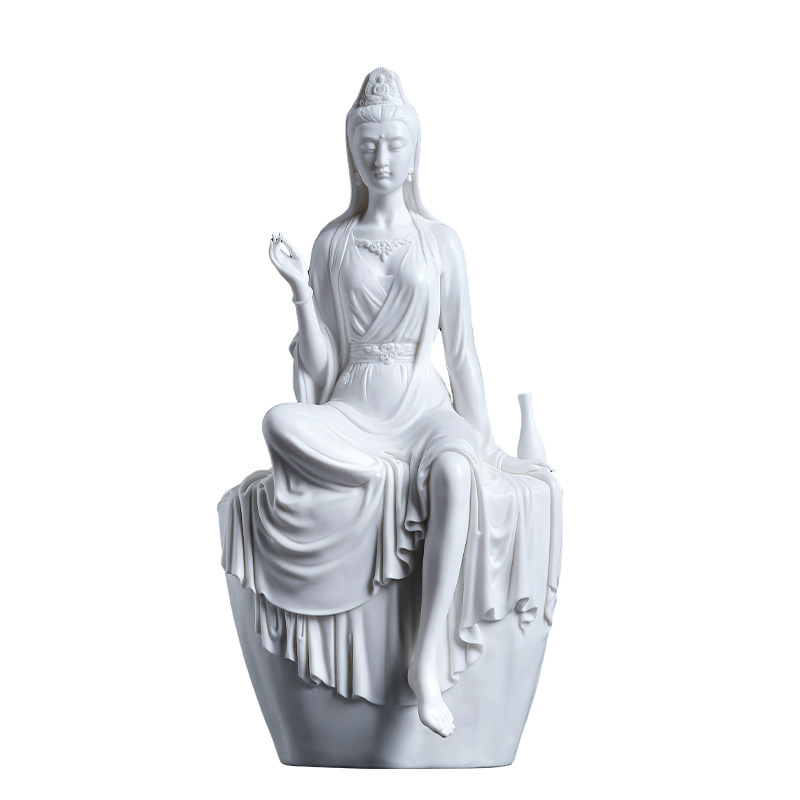 戴玉堂陶瓷叶云凤《净瓶观音》收藏非遗佛像送礼高端摆件家居饰品