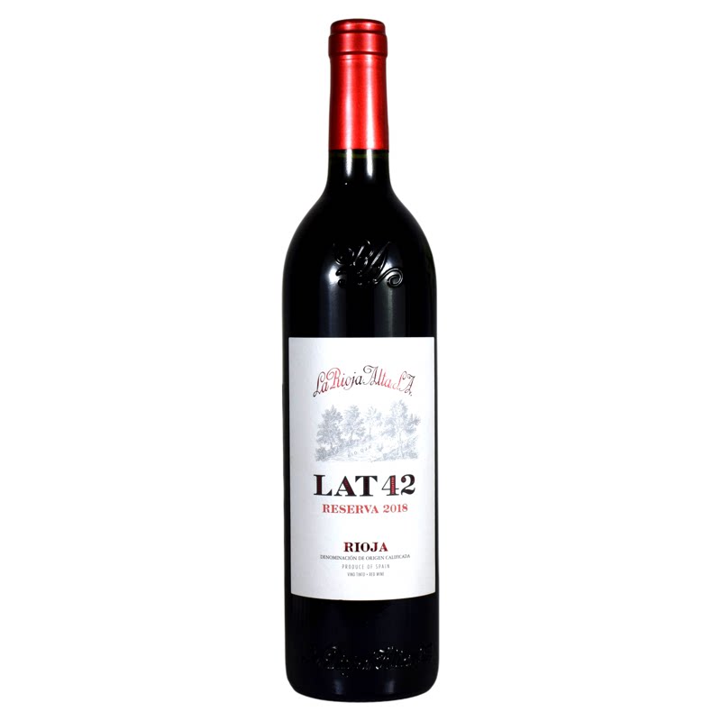 RESERVA2018 RIOJA LAT42西班牙里奥哈 橡树河畔42号珍藏红葡萄酒