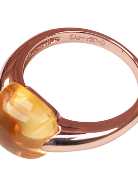 狮子糖果色黄水晶戒指