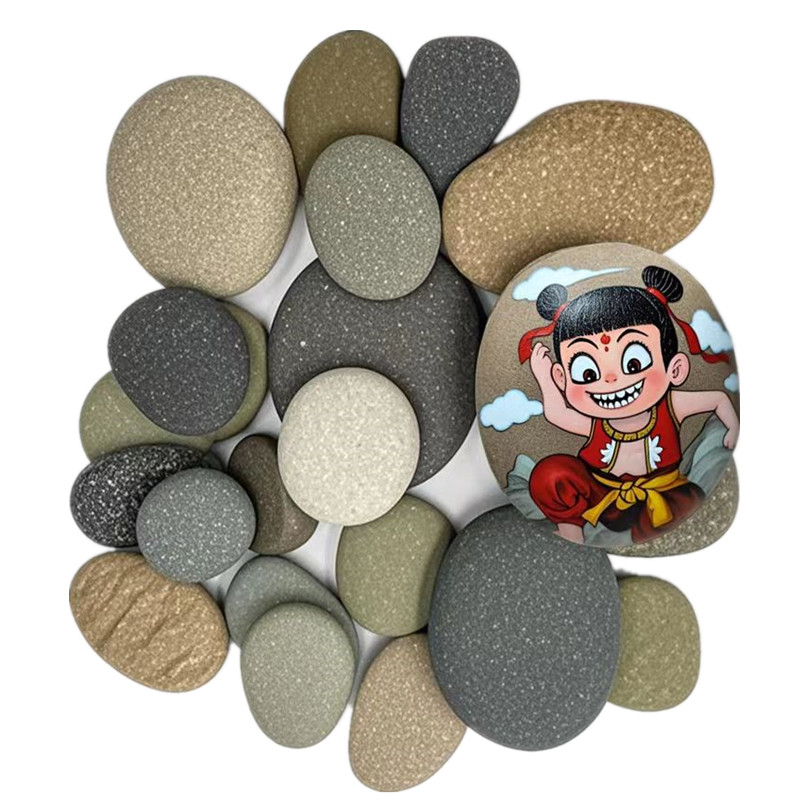 天然光滑平儿童丙烯绘画石