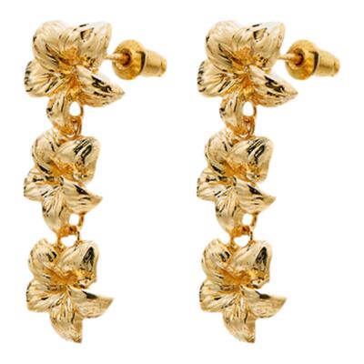 折扣款RoundFace夏日系列 复古金色花朵吊坠耳饰百搭高级感送礼