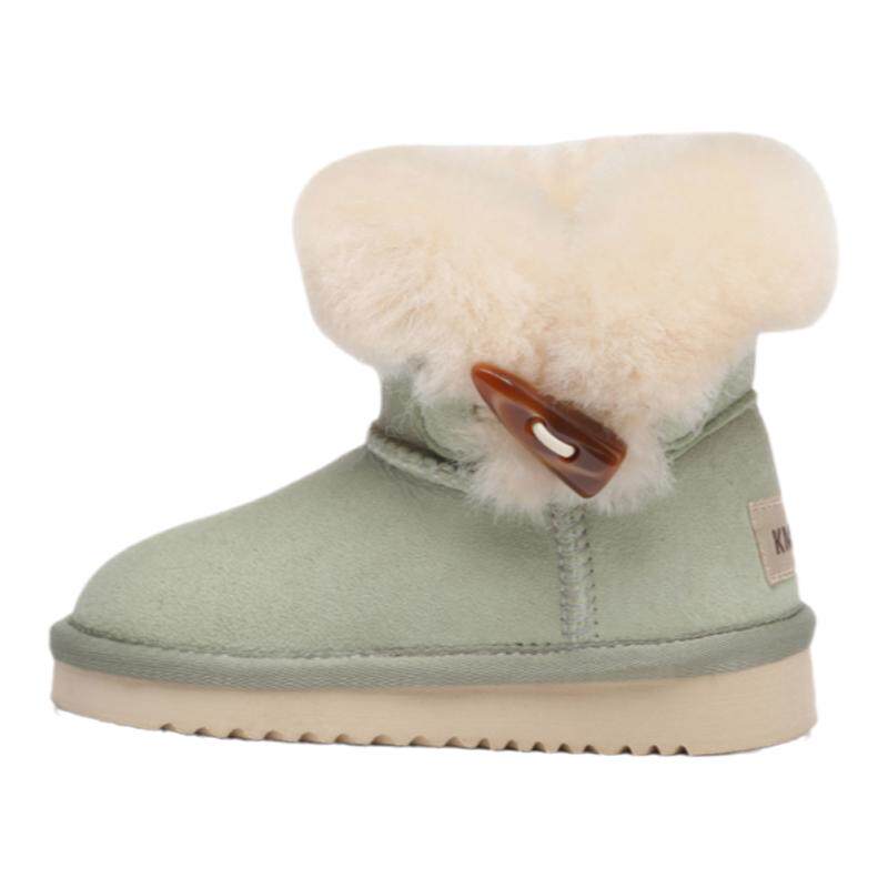 KMMO女童雪地靴2025冬季新款童鞋加绒加厚女孩保暖公主风短靴儿童