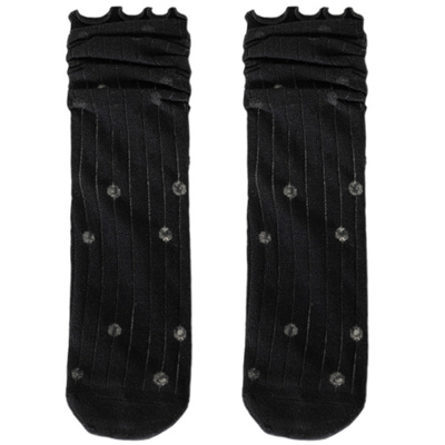 4双装玻璃丝蕾丝镂空网纱白色袜