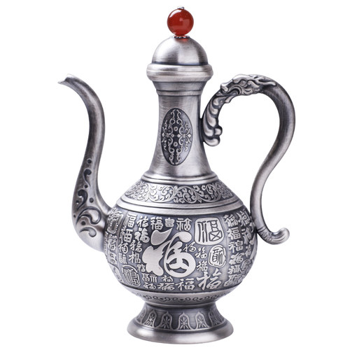 乔师傅老式银酒壶纯银999酒杯套装家用酒具白酒杯烫酒壶礼盒装