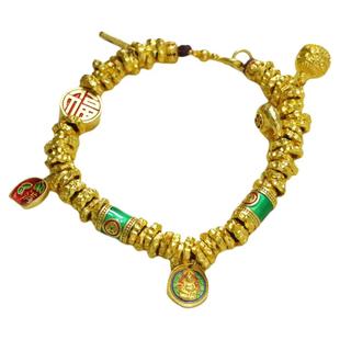 盛尊金包银diy手串珐琅彩碎碎金盘缠手链新款散珠礼物送女友定制