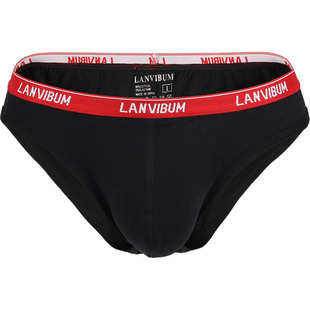 男士短裤 红腰窄边半包臀比基尼小三角裤 舒适棉贴身低腰性感内裤