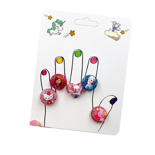 儿童玩具开口戒指宝宝幼儿园卡通爱心指环小学生宝石公主可爱礼物