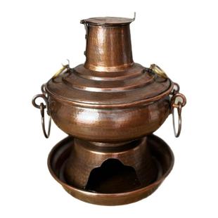 纯手工迷你小火锅一人食铜火锅纯铜纯手工加厚复古做旧炭烧铜火锅