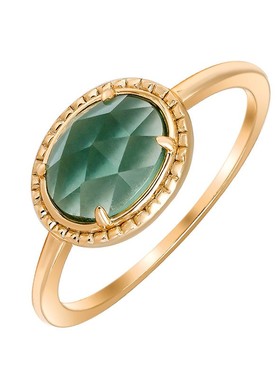 S925银镀14K金绿紫晶戒指