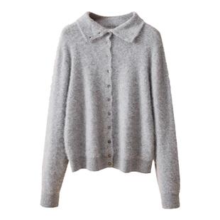 【拉绒设计】春竹秋冬新款高领洋气高级感保暖针织开衫女羊毛外套