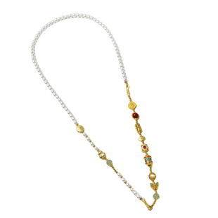 古法镀金珍珠贝项链手链宋锦新中式国风佛牌唐卡吊坠挂绳玉石黄金