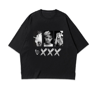 致敬xxxtentacion美式高街人像T恤hiphop男白色beatbox短袖女半袖