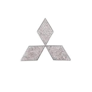 适用于三菱翼神劲炫奕歌帕杰罗阿图柯改装汽车方向盘标镶钻装饰贴