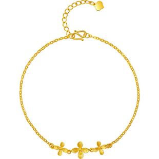 周六福黄金绣球花手链女花间集计价足金婚嫁三金送女友新年礼物