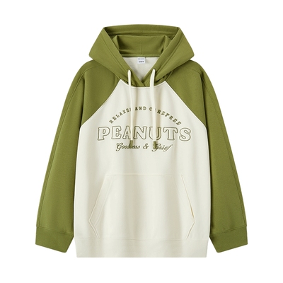 森马oversize刺绣中长款卫衣女