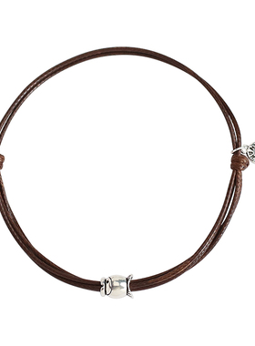 纳福幸运 简约百搭手工编织手链925纯银森系情侣女男款复古手串