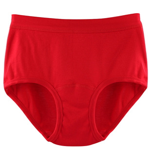 女士内裤纯棉高腰大红色中老年宽松三角裤头妈妈短裤老人全棉透气