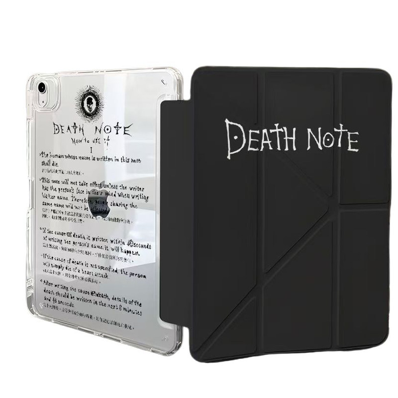 死亡笔记ipad壳适用苹果iPadMini6/7保护壳iPad11代亚克力透明防弯平板壳3Y折带笔槽iPad7代/8代/9代平板壳