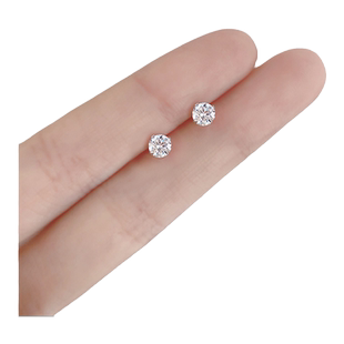 S999银饰锆石耳钉女2026年新款潮高级感耳骨钉睡觉免摘养耳洞耳饰