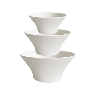 择学家 纯釉色马蹄碗 饭碗面碗汤碗家用三件套装景德镇陶瓷大号碗