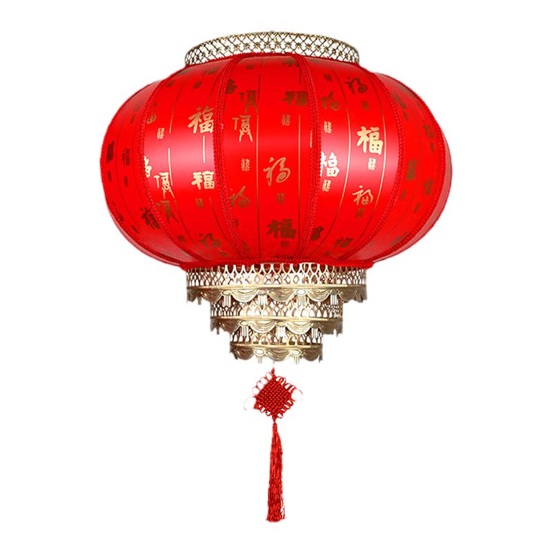 户外灯笼羊皮福字旋转发光灯笼