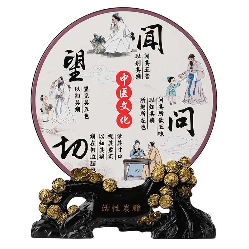 中医文化养生馆药店诊所望闻问切摆件推拿针灸室屏风装饰品送医生
