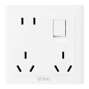 公牛开关插座一开八孔86型墙壁暗装带开关面板五孔多孔家用插座