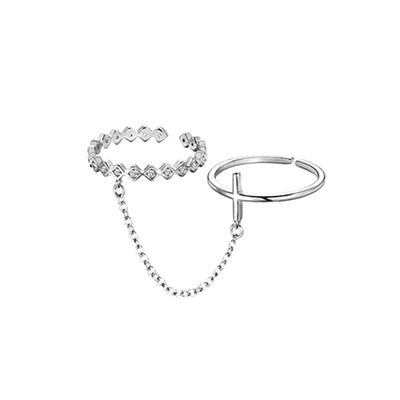 戒指女小众设计十字架叠戴手饰