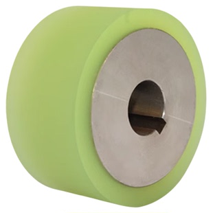 定制聚氨酯主动轮带键槽从动轮耐磨无动力包胶轮包胶滚筒定做PU