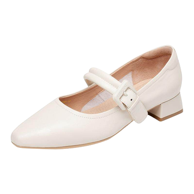 接吻猫甜美简约泡芙带玛丽珍鞋女