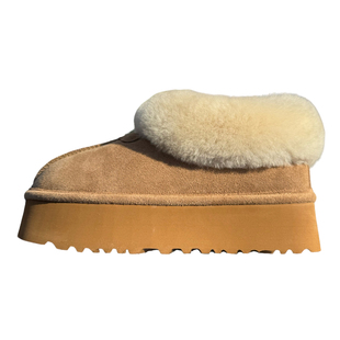 毛毛雪地靴女外穿羊皮毛一体包头拖雪松糕一脚蹬懒人棉鞋冬季便鞋