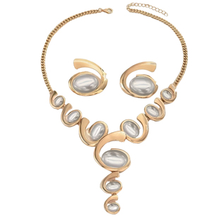 欧美创意小众设计蜗牛造型时尚夸张项链耳环套装锁骨链装饰项链