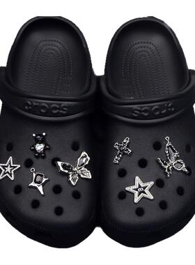 高级感小熊五角星crocs蝴蝶配件黑色洞洞鞋配饰金属鞋花装饰扣diy