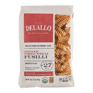 DeLallo意大利面有机全麦进口原装USDA有机实心通心螺旋米粒弯管