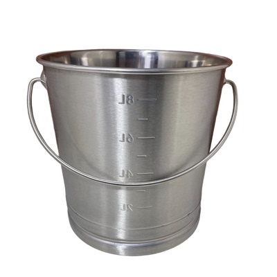 高端不锈钢提水桶10L15L25升加厚商用牛奶桶学校砂光刻度饭店水桶