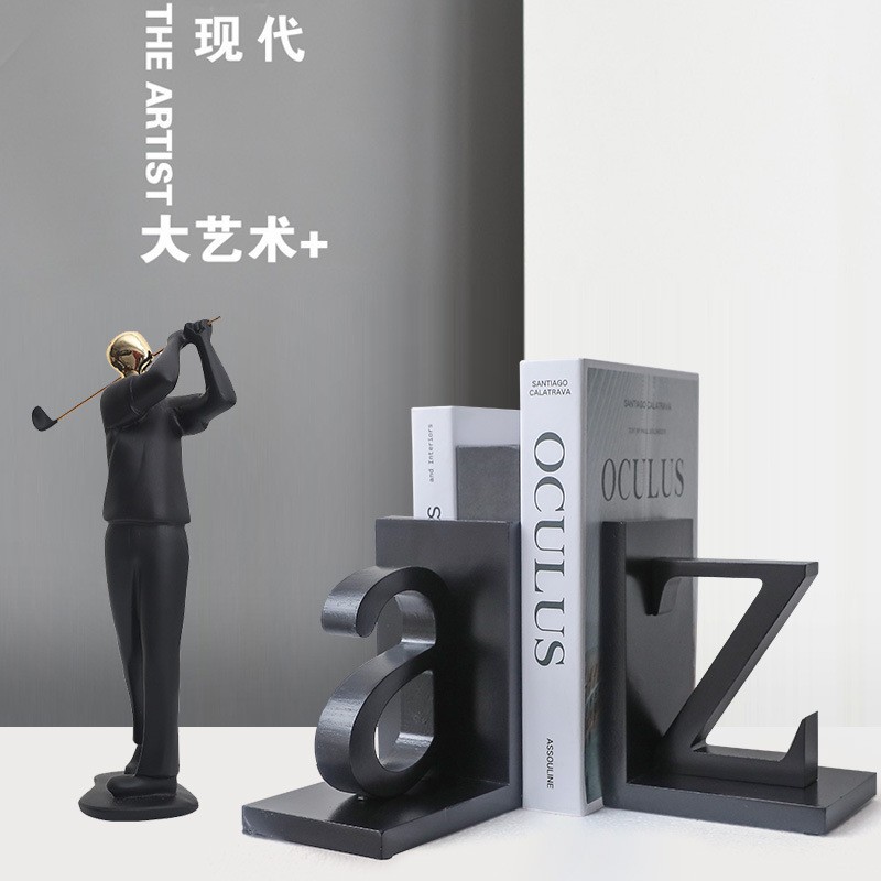 现代家居装饰摆件样板间软装饰品书房书档字母书靠系列桌面工艺品