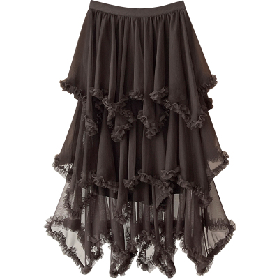 法式蕾丝网纱A字蛋糕蓬蓬半身裙