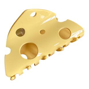 芝士奶酪抓夹女2023新款可爱鲨鱼夹小号发量少半扎发发夹女后脑勺